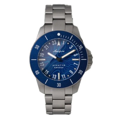 Akerfalk Aventyr 24H Quarz Stahl Matt Saphirblau Herrenuhr