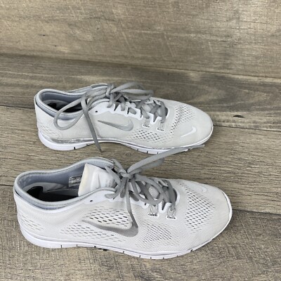 Nike Free 5.0 TR FIT 4 Women's Size 9 White Gray Running Shoes