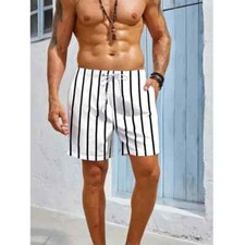 Stripe 3D Printed Board Shorts Casual Mens Graphic Short Pants Summer Hawaiian B