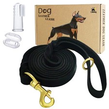 Leather Dog Leash 6ft x 1/2 inch Heavy Duty Dog Leash Strong Sturdy Genuine L...
