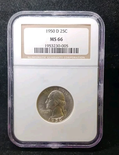 1950 D NGC MS66 Washington Quarter Coin
