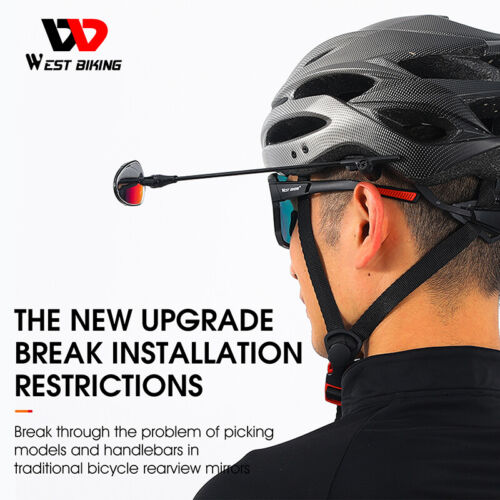 WEST BIKING Wide Angle Bicycle Rearview Mirror 360 Degree Helmet View Mirror - Picture 2 of 10