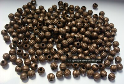 250 Spacer beads 6mm FLUTED round Copper melon spacer beads FPB041C