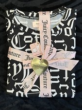 Juicy Couture Black White JC Sleepwear 2 Pc Pajama Set Size Medium