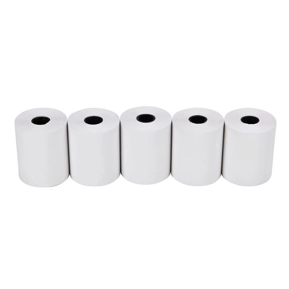50 rollos de papel térmico 2 1/4 x 50' para tarjeta de crédito y caja registradora POS papel de recibo Foto 4 de 4