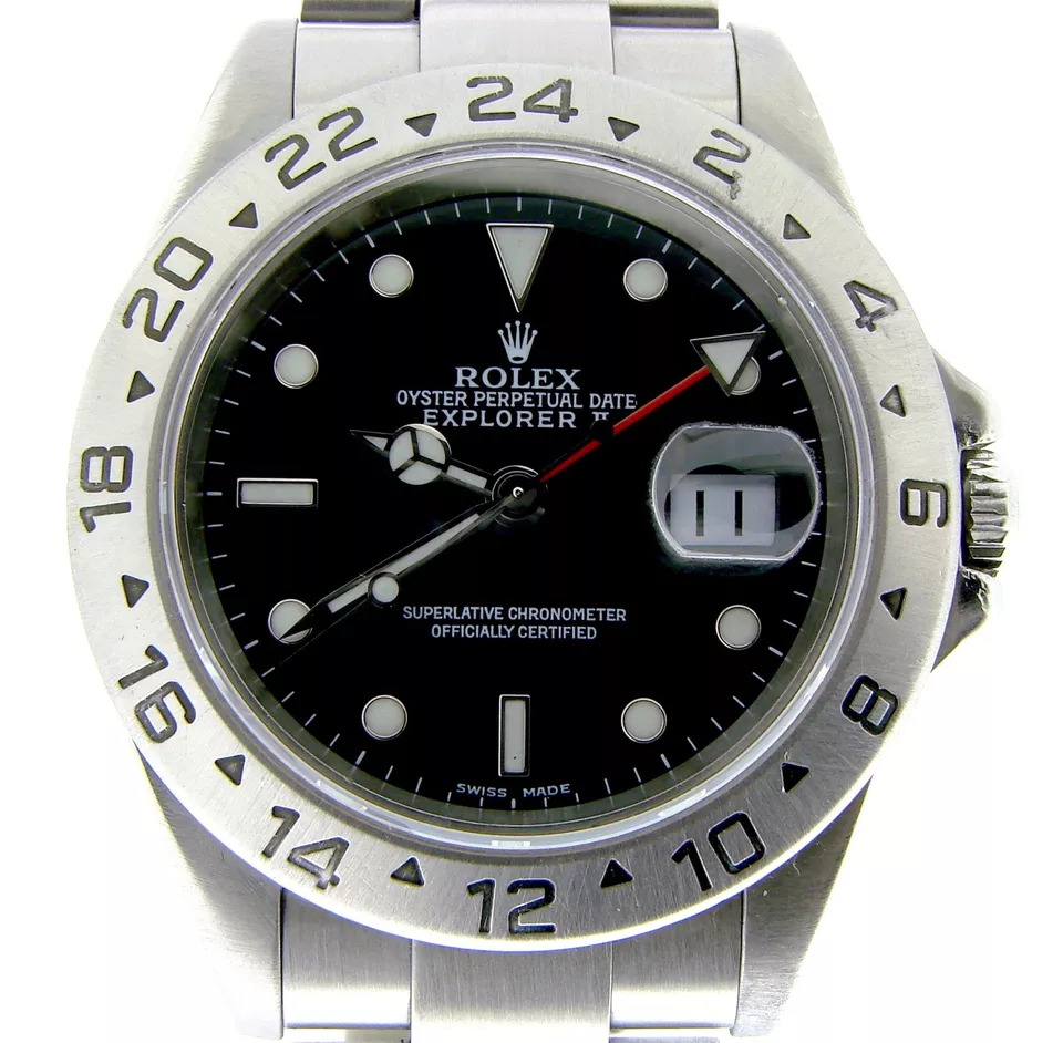 Reloj Rolex Explorer II de acero inoxidable de la década de 2000 para hombre 40 mm SEL Oyster negro 16570