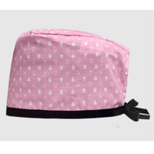 Scrub Skull Cap Medical Dentist Hygienist Doctor MD Nurse RN Pink White Teeth