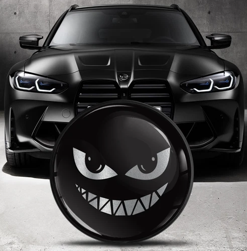 Compatible with BMW Emblem 82mm / 74mm Front Hood Rear Trunk Tuning Badge Black