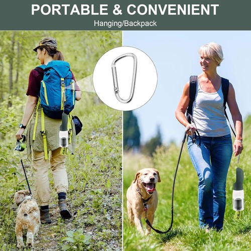 Portable Dog Water Bottle 20oz, Dog Water Dispenser with Food Container (Green) - Picture 4 of 6