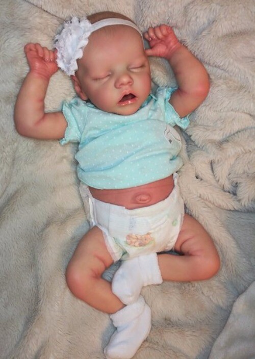 17" Reborn Baby Doll Twin A Finished Sleeping Girl Full Fres