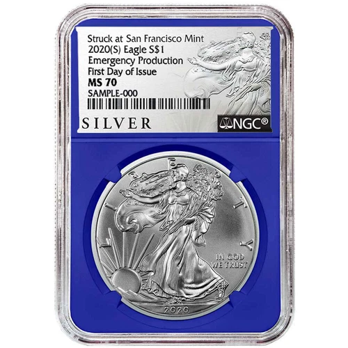 2020 (S) $1 American Silver Eagle NGC MS70 Emergency Production FDI ALS Label...