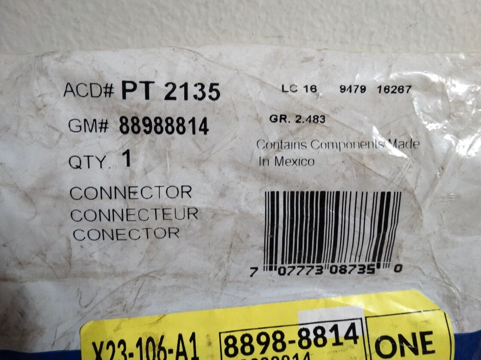 Conector inyector de combustible ACDelco GM equipo original PT2135 Foto 2 de 2