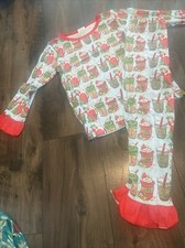Christmas Grinch PJs Boy Girl 6-7 Size