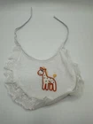 Vintage Cabbage Kids /  Doll 1980s Patch Giraffe Baby  Bib White