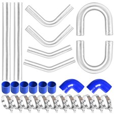 3 Inch Intercooler Kit Universal Aluminum Turbo Intercooler U-Pipe Kit with C...