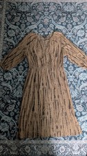 Simply Vera Vera Wang XL brown v-neck loose long dress with 3/4 sleeves