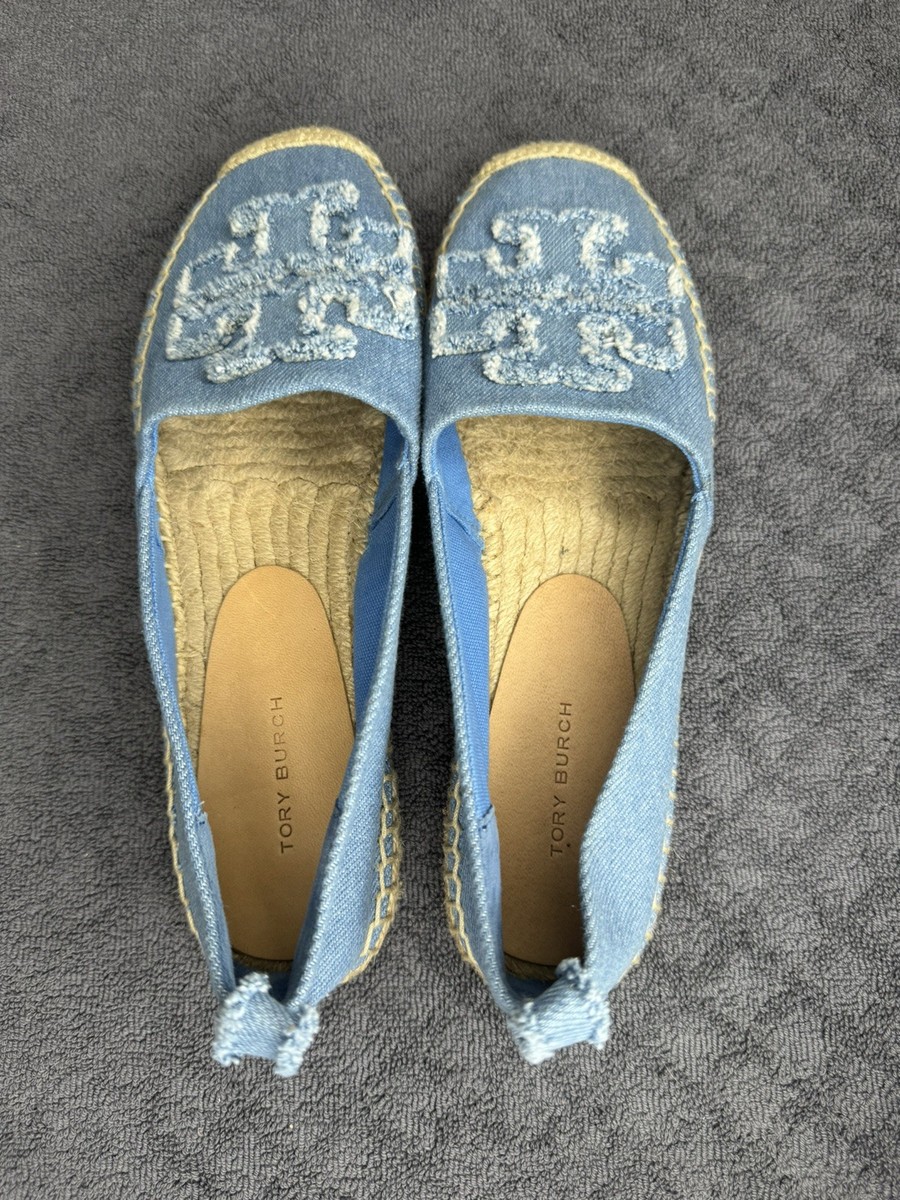 Tory Burch Double T Denim Espadrille/US 7M | eBay