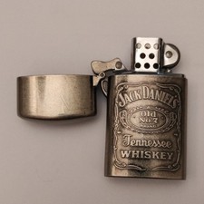 Jack Daniels Metall-Feuerzeug Old No. 7 Tennessee Whiskey Zippo-Stil silber