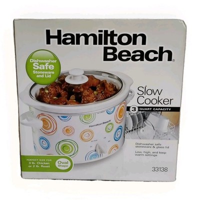   Hamilton Beach Slow Cooker(Oval) 3-Quart Capacity Model #33138 Retro Look NIB