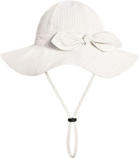 Baby Girl Sun Hat with UPF 50 Outdoor Adjustable Beach Hat with Wide Brim Bucke