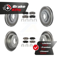 Front Rear Coated Disc Brake Rotor & Ceramic Pad Kit For 2010-2011 Hyundai Azera