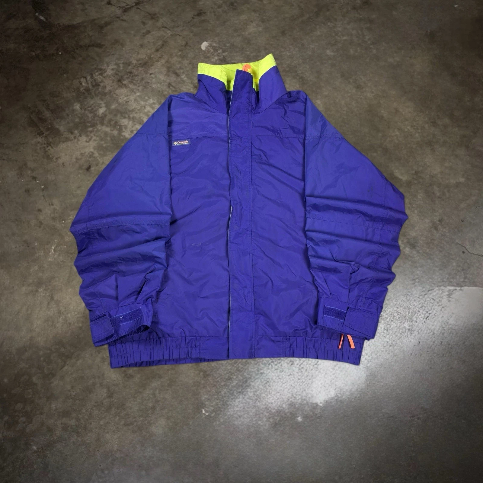 Columbia Bugaboo Ski Jacket Mens 28x29 Purple Neon Colorblock Insulated Coat Y2K