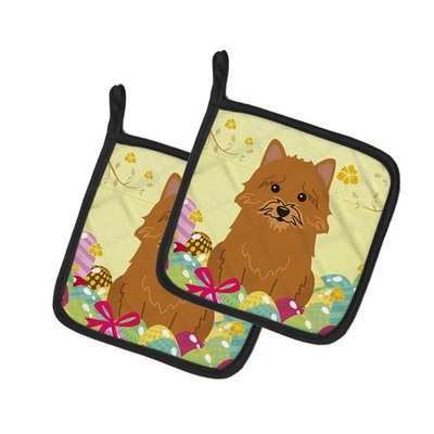 Caroline's Treasures Easter Eggs Norwich Terrier Pair of Potholders BB6020PTHD
