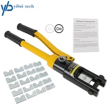 2×Hydraulic Wire Crimper Crimping Tool Battery Cable Lug Terminal 16Mt w/11 Dies