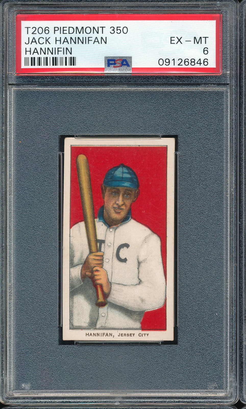 T206 Piedmont 350/25 Jack Hannifan Hannifin PSA 6 - Jersey City - POP 35