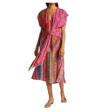 NEW Farm Rio Colorful Bandana Waist Binding Midi Dress