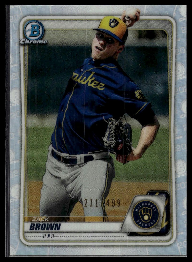 2020 Bowman #BCP-34 Zack Brown Chrome Prospects Refractor #/499 SN