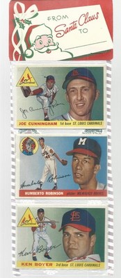 1955  TOPPS Christmas RACK PACK W KEN BOYER R  POSSIBLE  CLEMENTE R/KOUFAX R