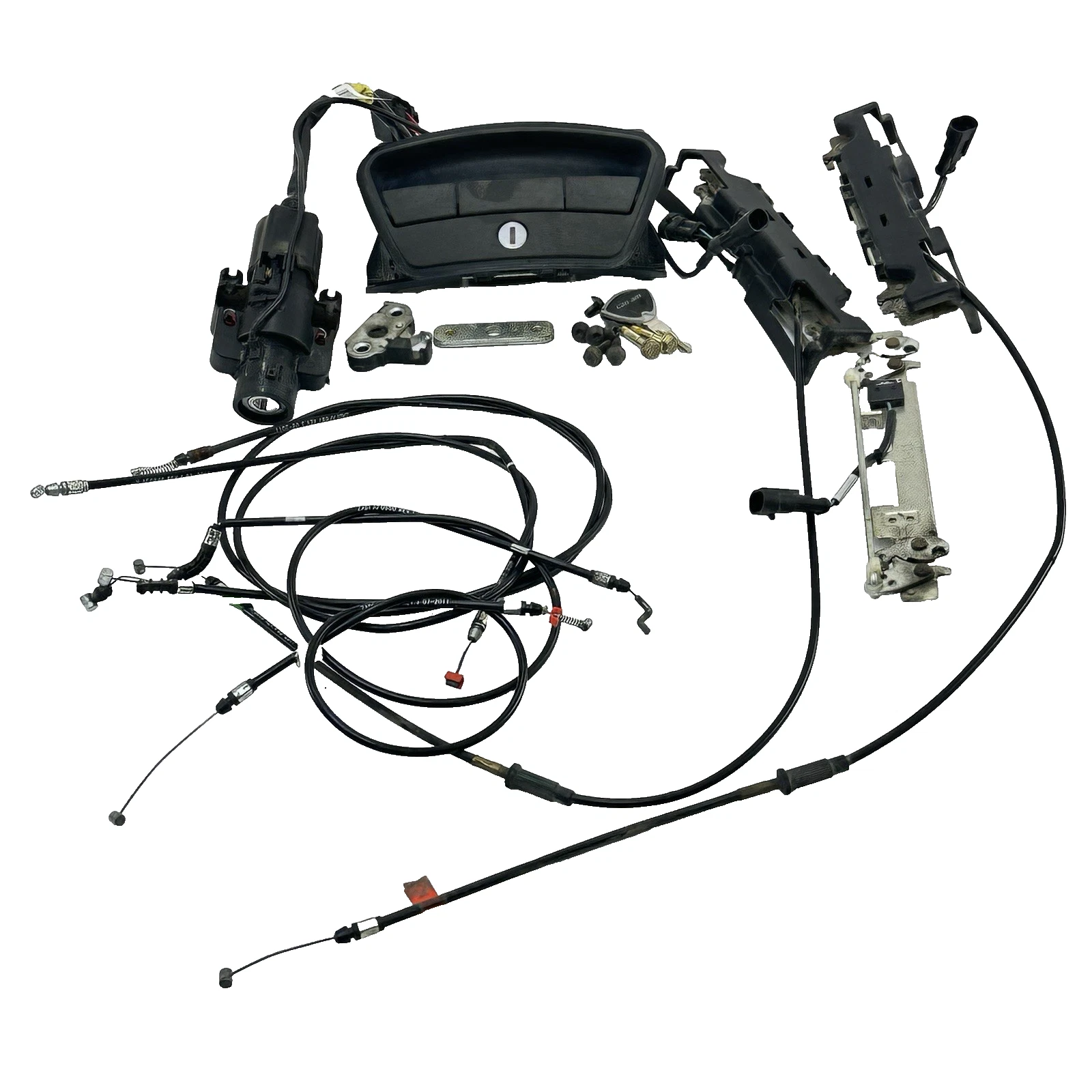 2012 CAN-AM SPYDER RT-S SE5 IGNITION LOCK SET KEY REAR LATCH SEAT RELEASE CABLES