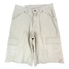 Lee Dungarees Cargo Shorts Mens 29 Khaki Cotton Relaxed Vintage 90s Made in USA