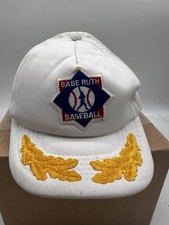 Vintage Babe Ruth Baseball Captain Coach White Mesh Trucker Hat Cap Adjustable