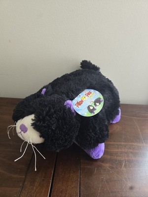 Black Purple Cat PeeWee Pillow Pets Stuffed Animal Plush Pillowpets Pee Wee 11''