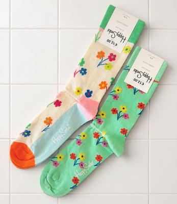 Happy Socks 2 paar Blumen Socken Größe 41-46 UVP 24  Bunte Socken
