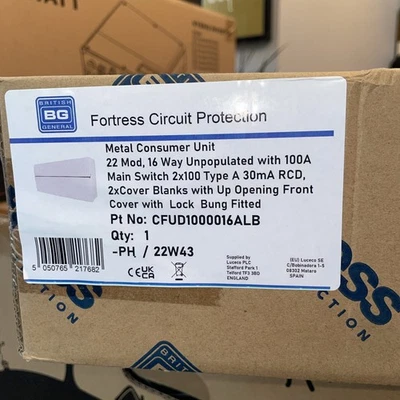 BG Fortress Metal Consumer Unit - 22 Module, 16 Way