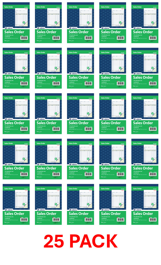 DC5805 - Adams Carbonless 2-Part Sales Book, 5 9/16" x 8 7/16" - 25 PACK