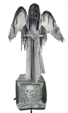 Haunted Hill Farm Life size Animatronic Haunted Angel Statue W/ Lights and Sound