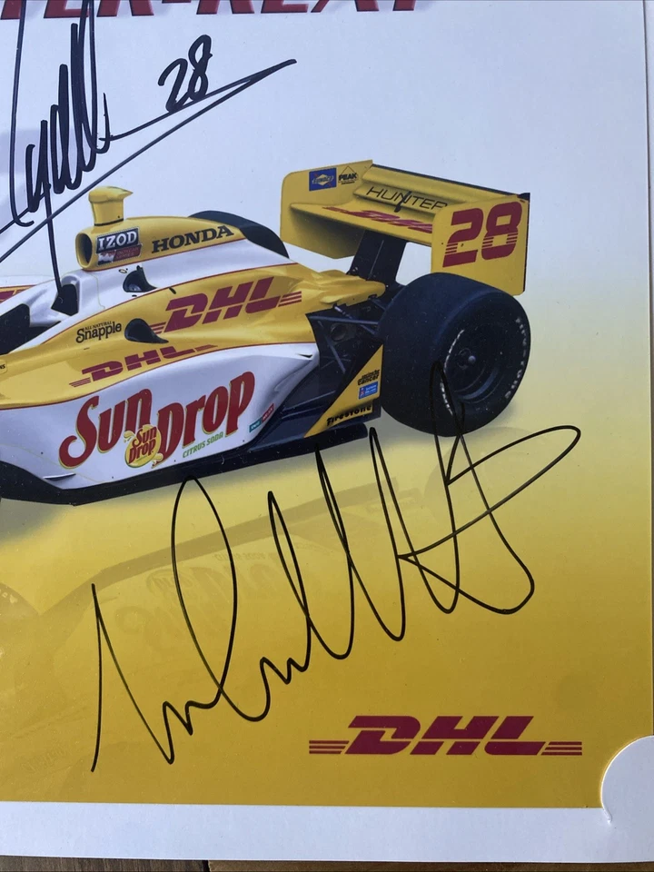 Foto 8x10 firmada por el ganador de la Indy 500 2014 de Ryan Hunter-Reay y Michael Andretti Foto 3 de 3