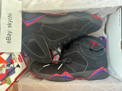 2002 NIKE AIR JORDAN 7 BLACK/RED/PURPLE RAPTORS VII SZ 8.5 VNDS
