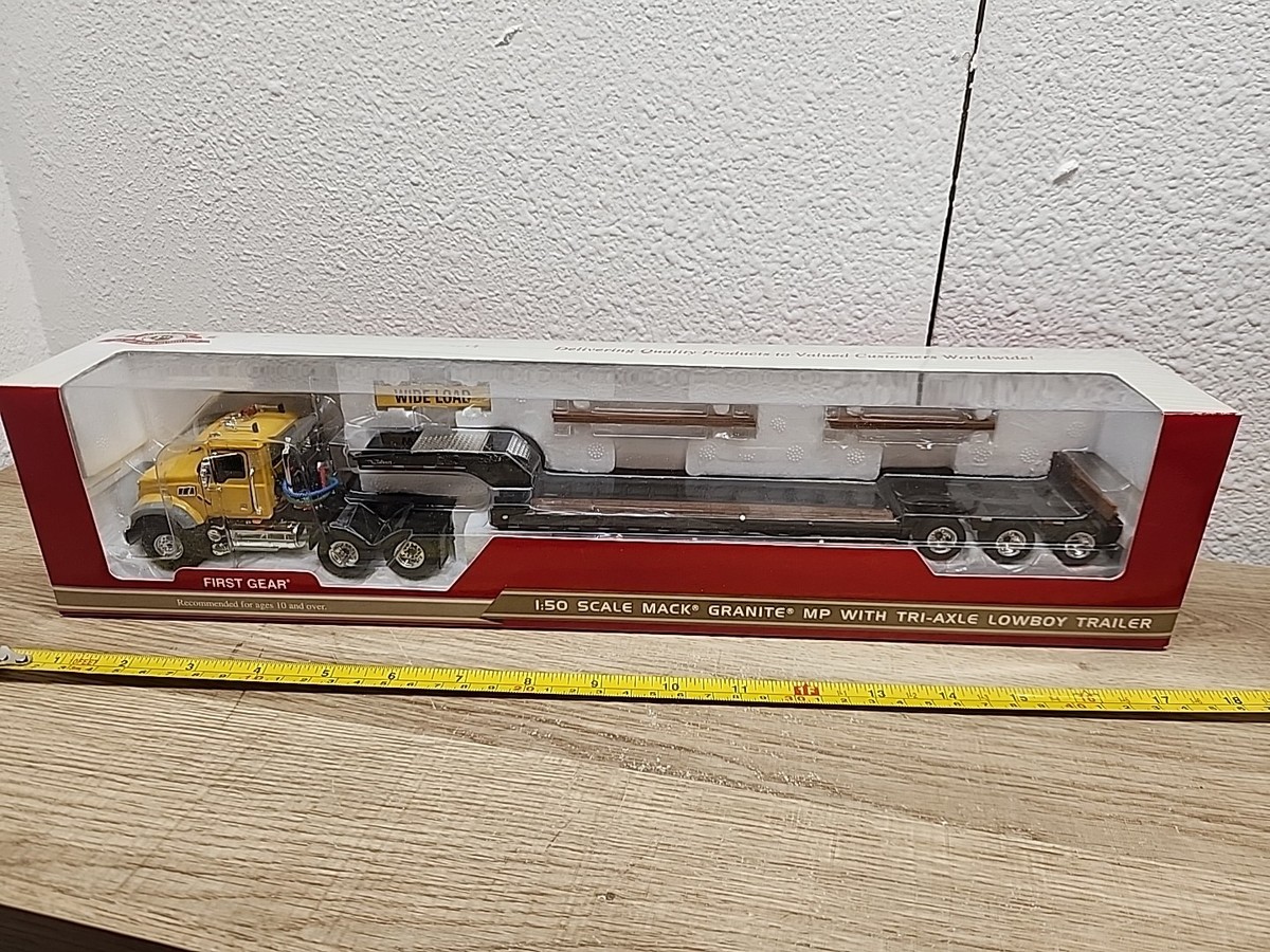 FIRST GEAR 1/50 YELLOW MACK GRANITE MP DAY CAB WITH TRI AXLE