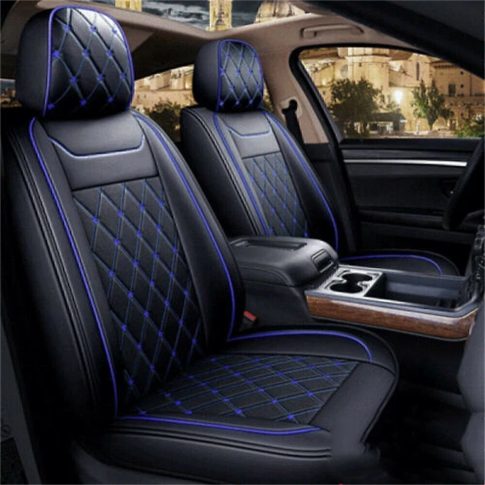 Fundas de cuero para coche Chevrolet Silverado GMC 1500 2500HD 3500HD 5 asientos EE. UU. Foto 2 de 4