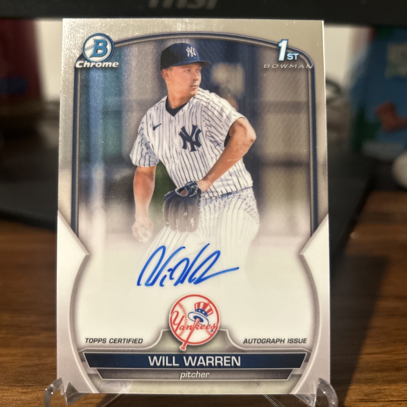 2023 Will Warren Bowman Chrome 1st Bowman On Card Auto - New York Yankees