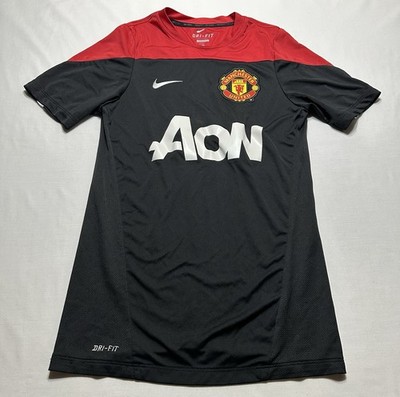 Manchester United Nike AON Training Jersey Black Red Adult Dri-Fit 545034 *READ