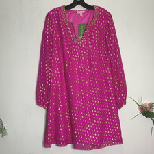 LILLY PULITZER - Berry Sangri Colby Silk Tunic Dress - Size: 8