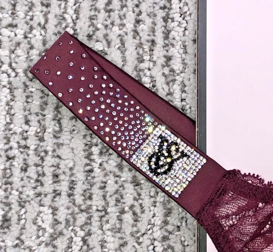 Victoria's Secret Sexy Nuevo con Etiquetas Grande Borgoña Encaje Disperso Brillo Correa Tanga Panty Foto 2 de 4