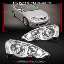 For 2002-2004 RSX DC5 Chrome Housing Driver & Passenger Headlights Assembly Lamp