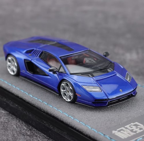 Voiture Miniature Liberty 1:64 Ford Mustang Muscle - Bleu Et Blanc - Diecast Métal - 2023